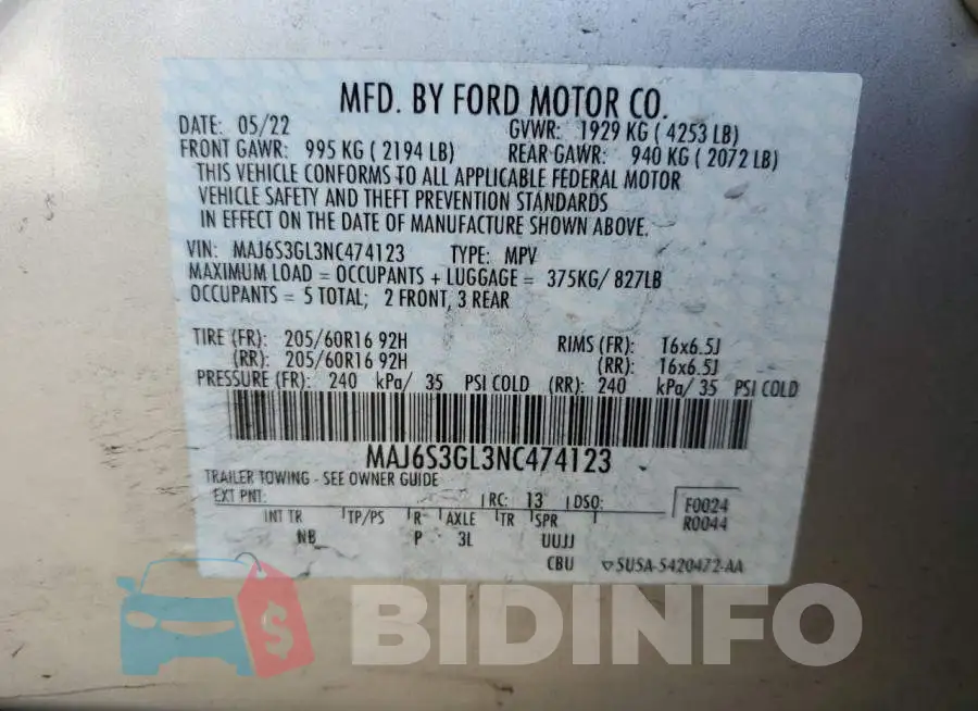 MAJ6S3GL3NC474123 Photo# 12