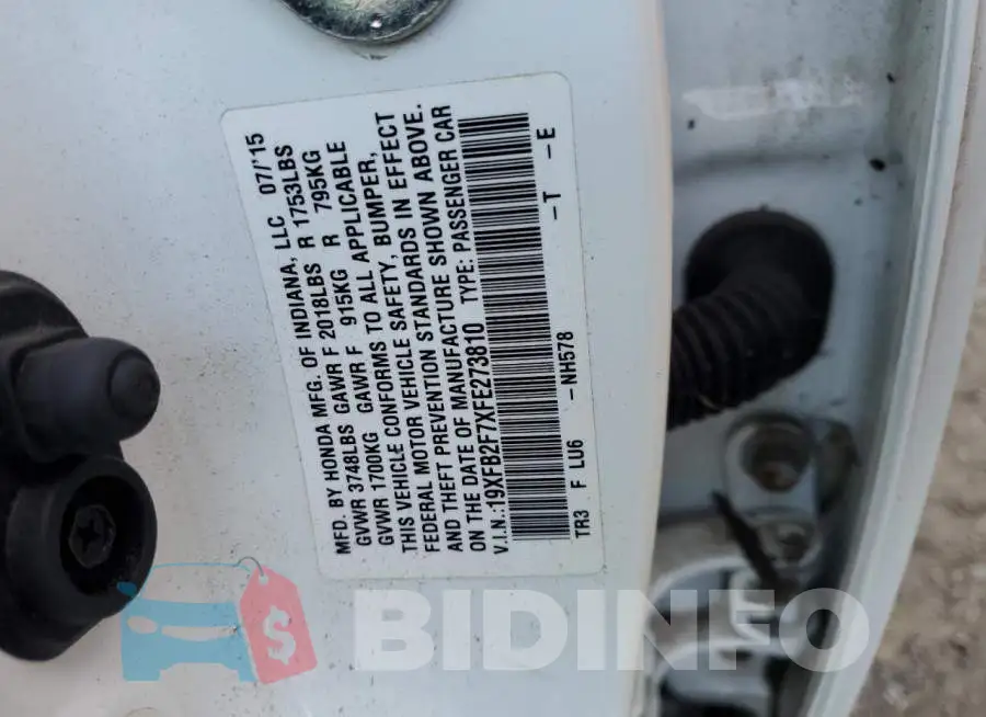 19XFB2F7XFE273810 Photo# 12