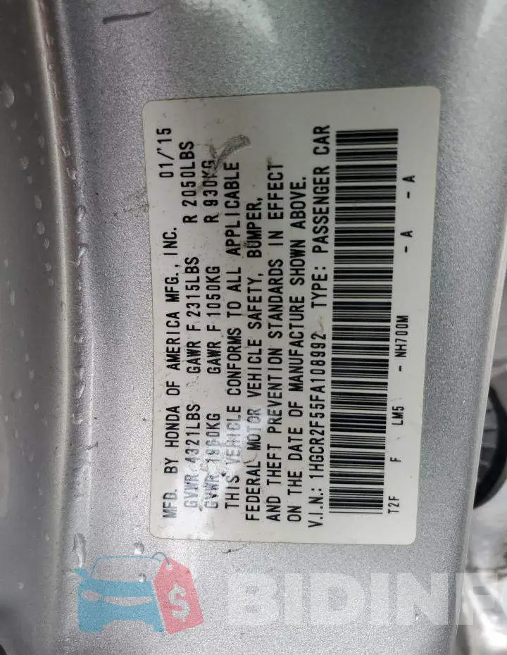 1HGCR2F55FA108992 Photo# 13