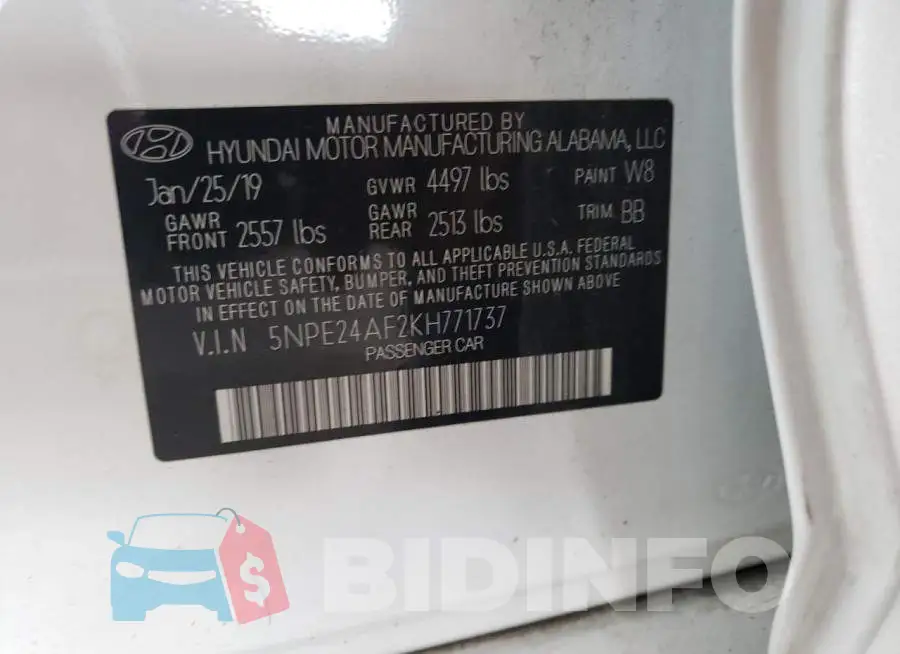 5NPE24AF2KH771737 Photo# 12