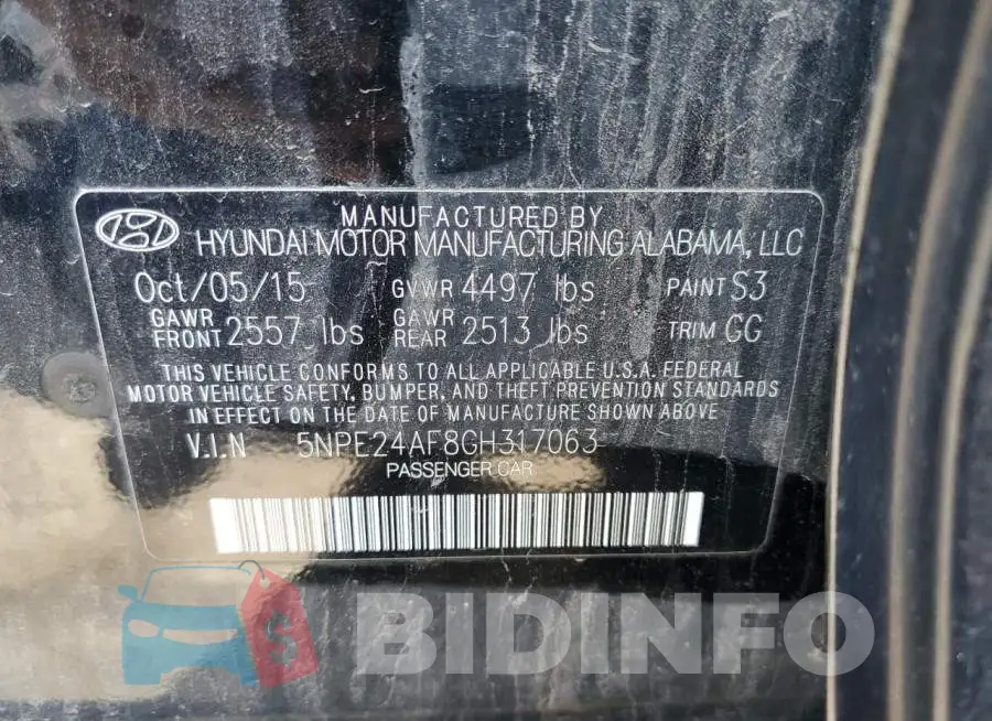 5NPE24AF8GH317063 Photo# 12