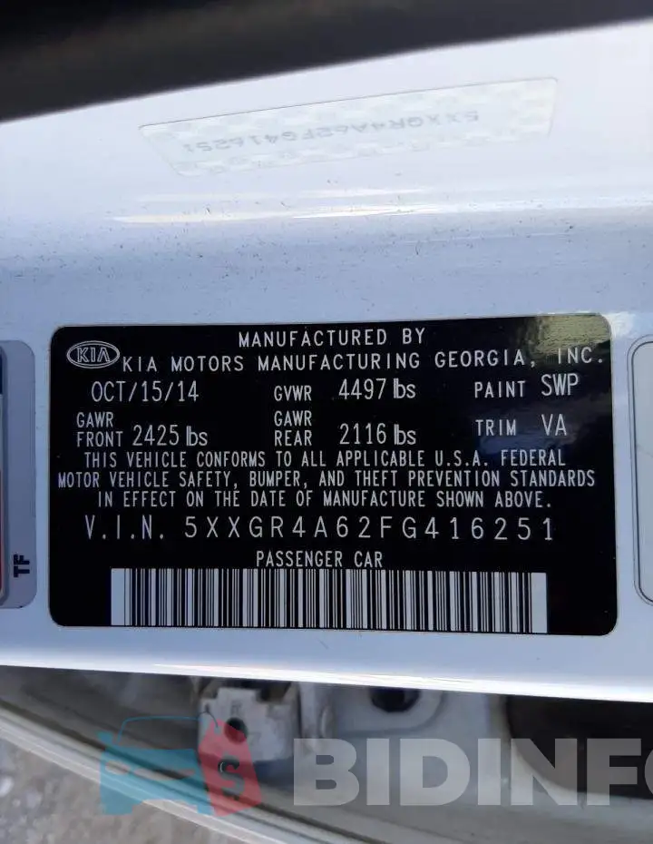 5XXGR4A62FG416251 Photo# 12