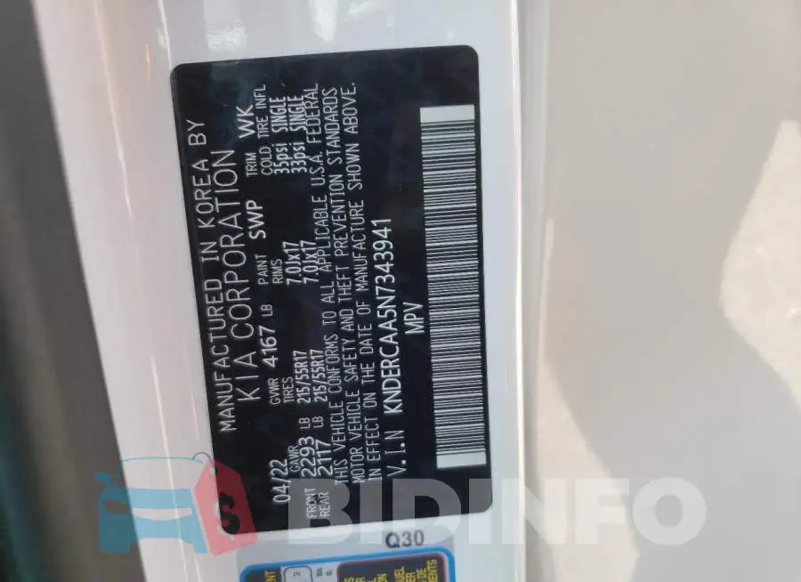 KNDERCAA5N7343941 Photo# 14