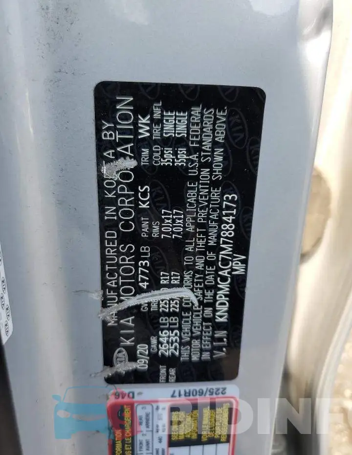 KNDPMCAC7M7884173 Photo# 12