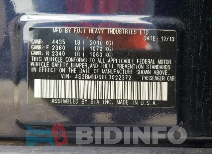 4S3BMBD66E3022372 Photo# 12