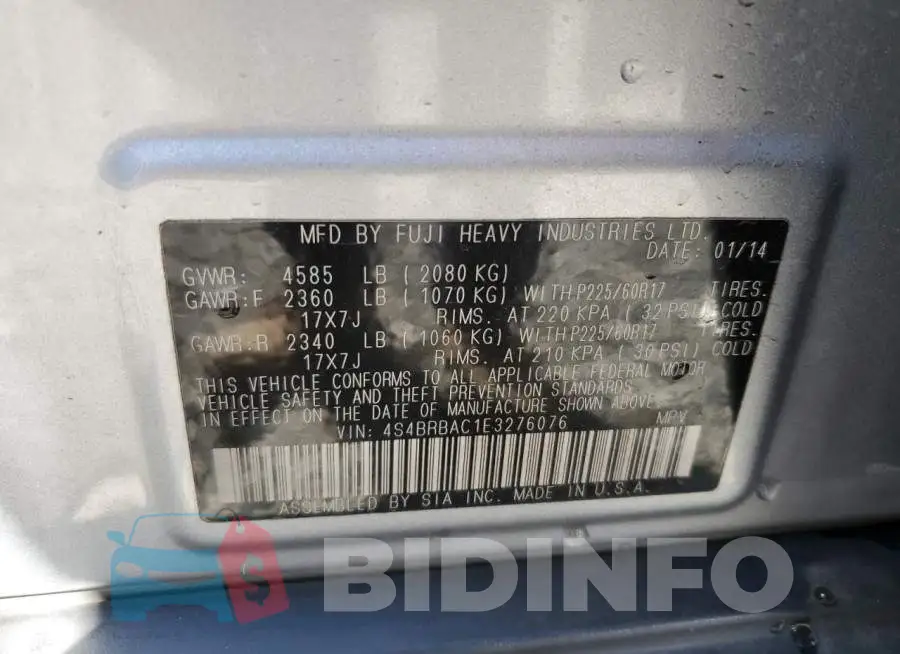 4S4BRBAC1E3276076 Photo# 12