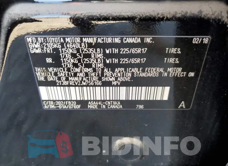 2T3BFREV2JW756166 Photo# 13