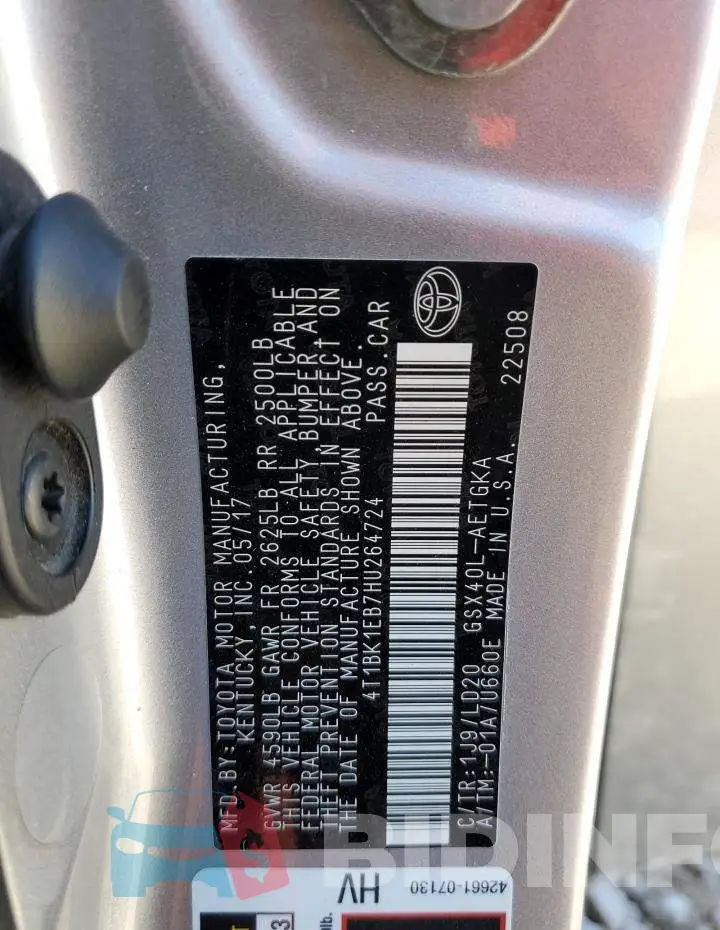 4T1BK1EB7HU264724 Photo# 12