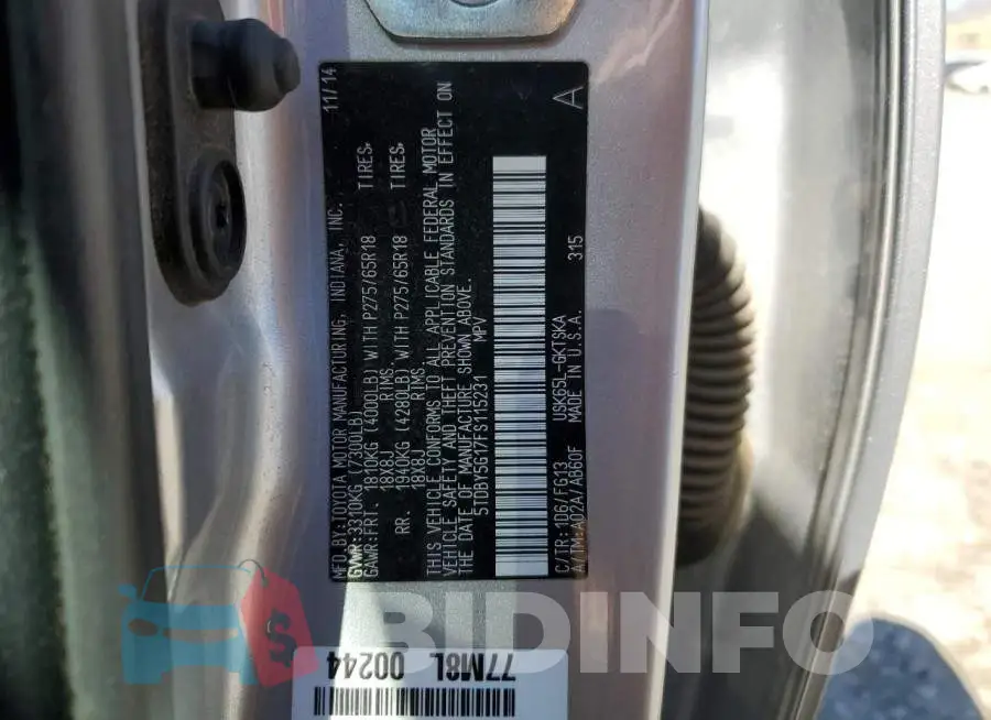 5TDBY5G17FS115231 Photo# 12