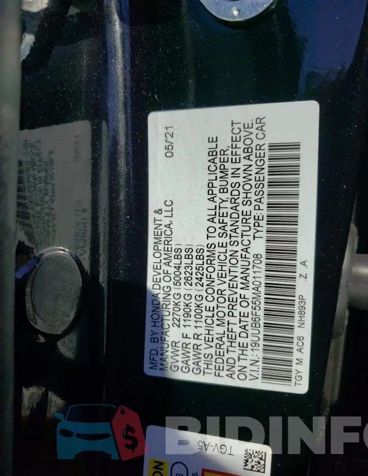19UUB6F55MA011708 Photo# 12
