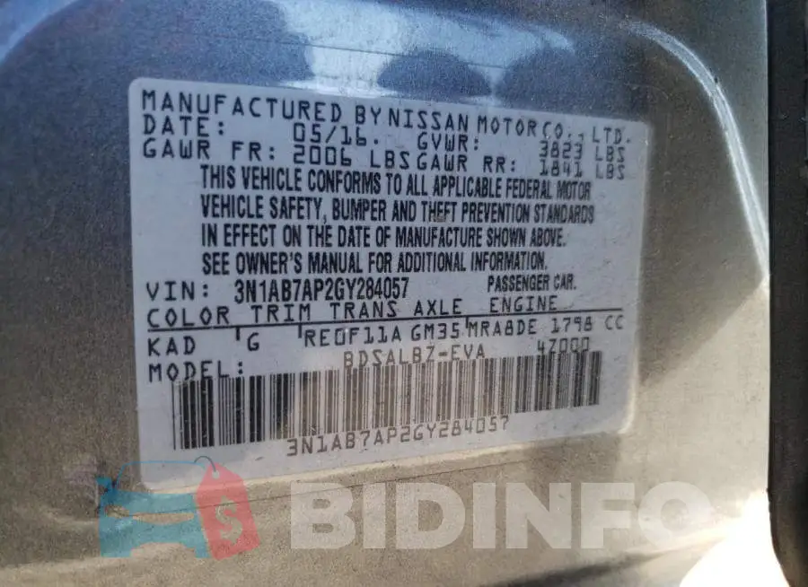 3N1AB7AP2GY284057 Photo# 12