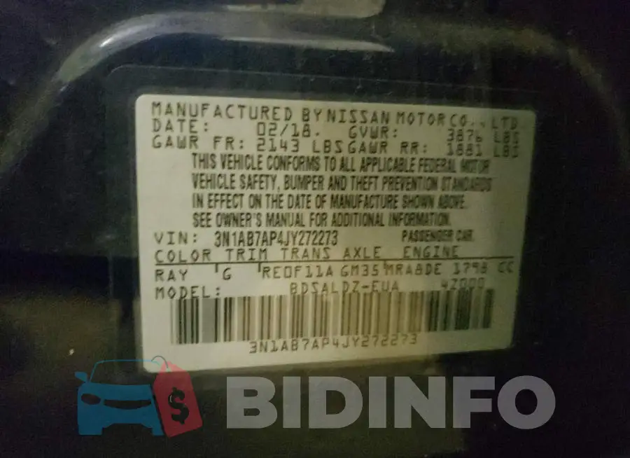 3N1AB7AP4JY272273 Photo# 12