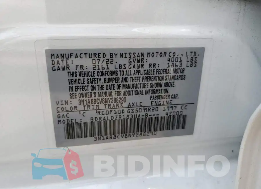 3N1AB8CV8NY288290 Photo# 12