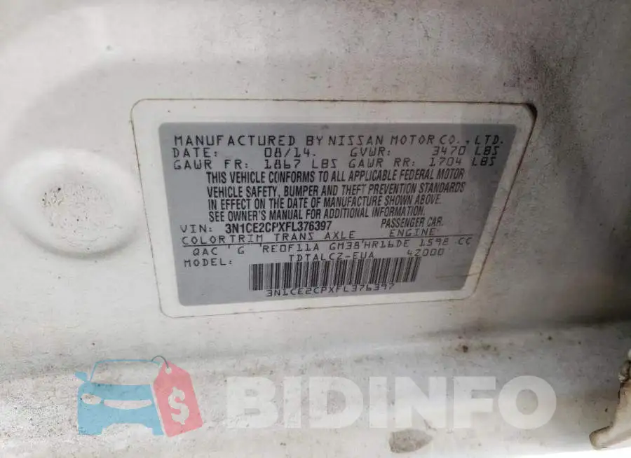 3N1CE2CPXFL376397 Photo# 12