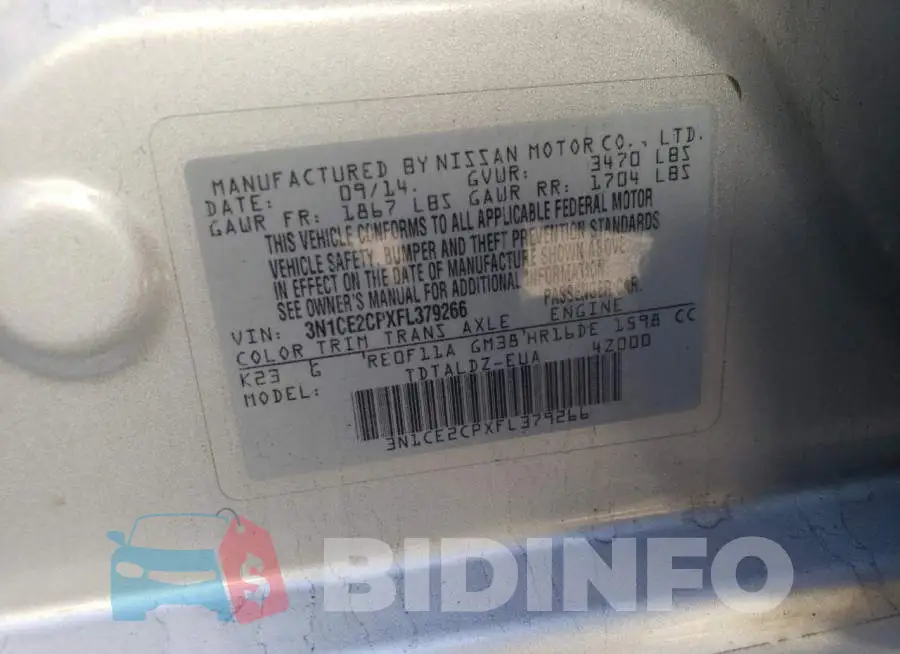 3N1CE2CPXFL379266 Photo# 12
