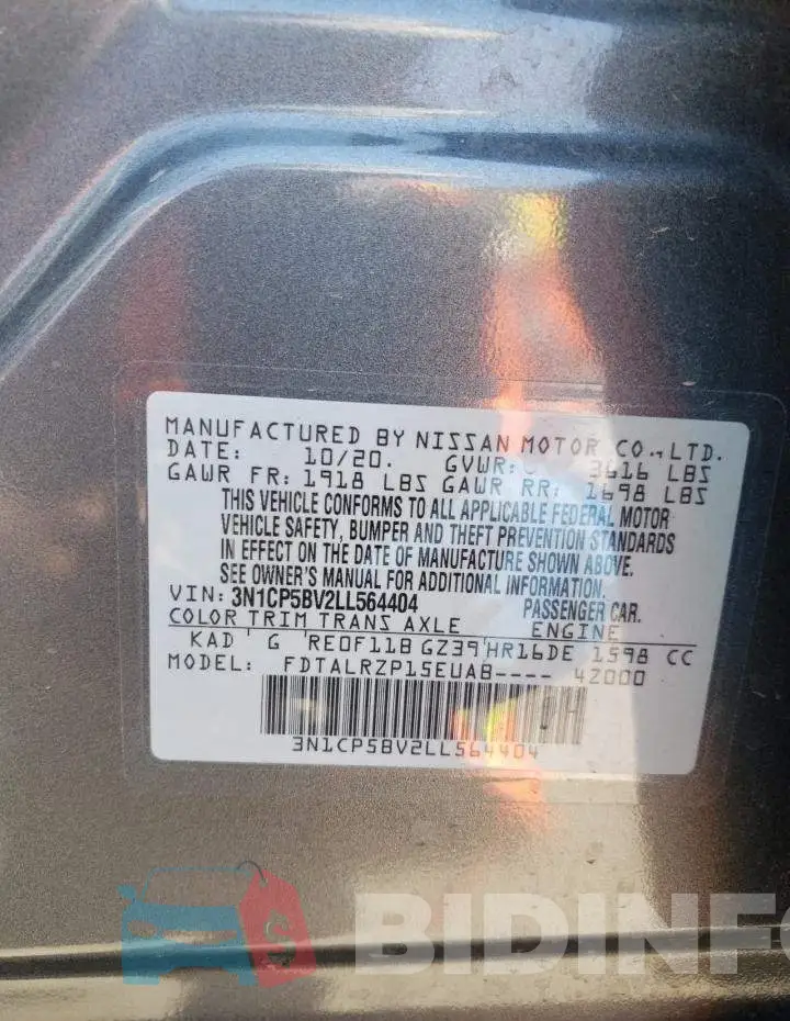 3N1CP5BV2LL564404 Photo# 13