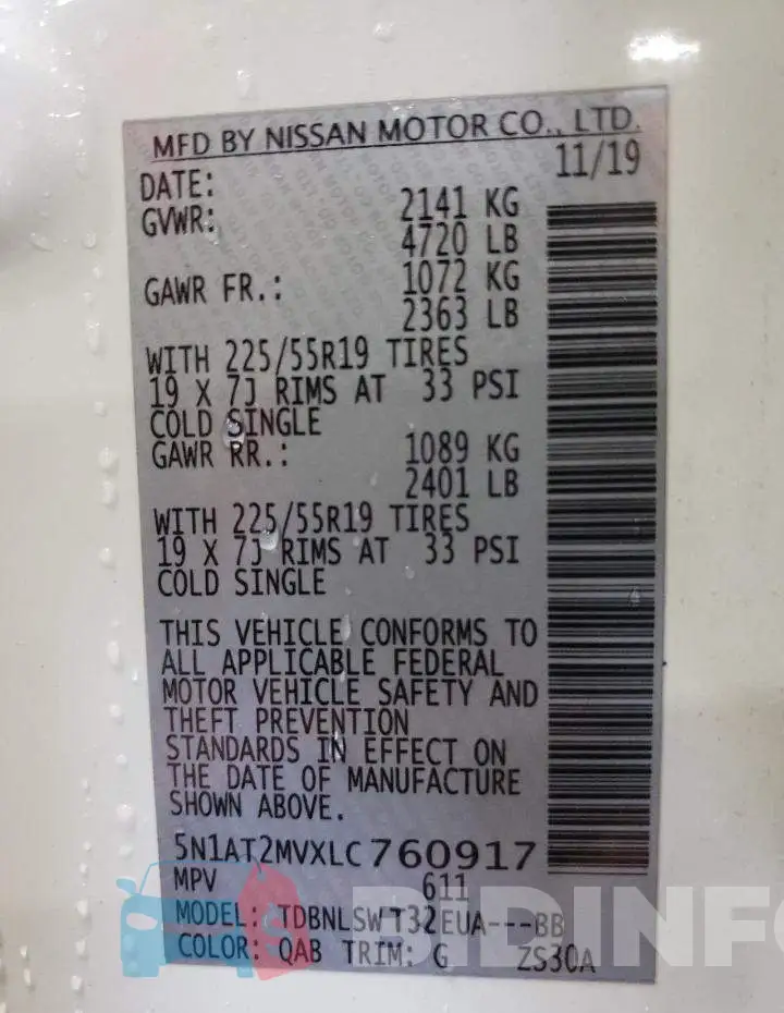 5N1AT2MVXLC760917 Photo# 14