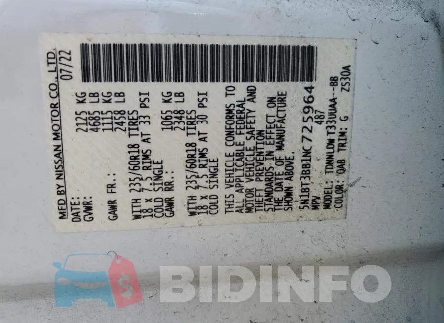 5N1BT3BB1NC725964 Photo# 13
