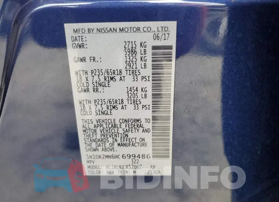 5N1DR2MN6HC699486 Photo# 14