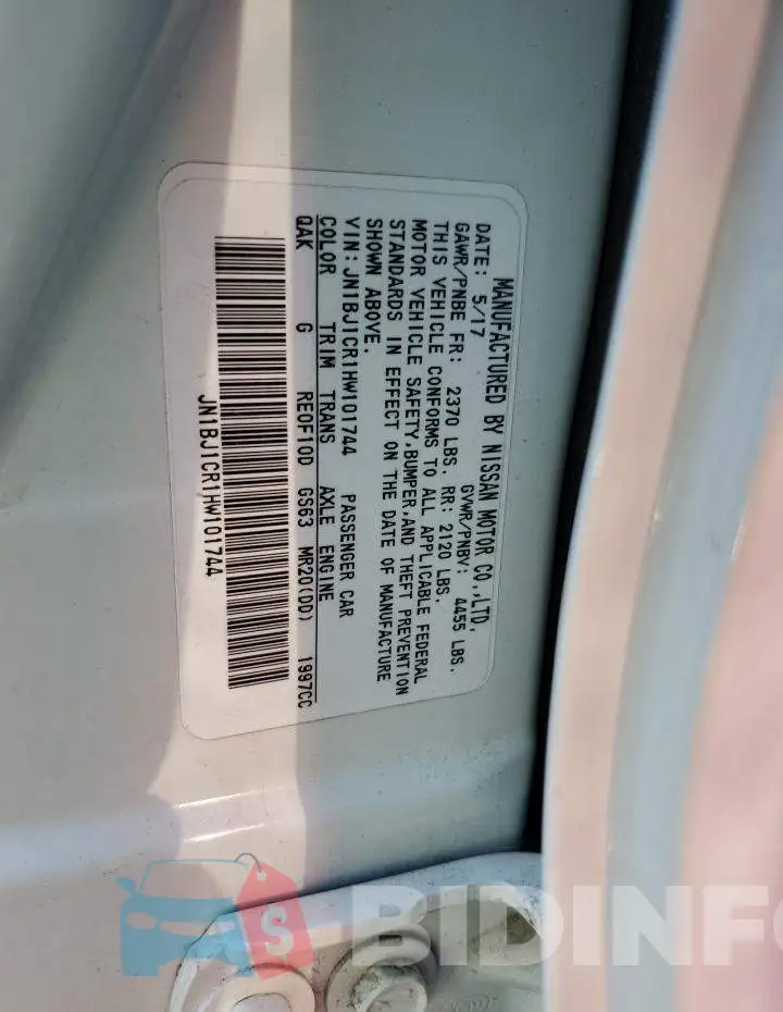 JN1BJ1CR1HW101744 Photo# 12