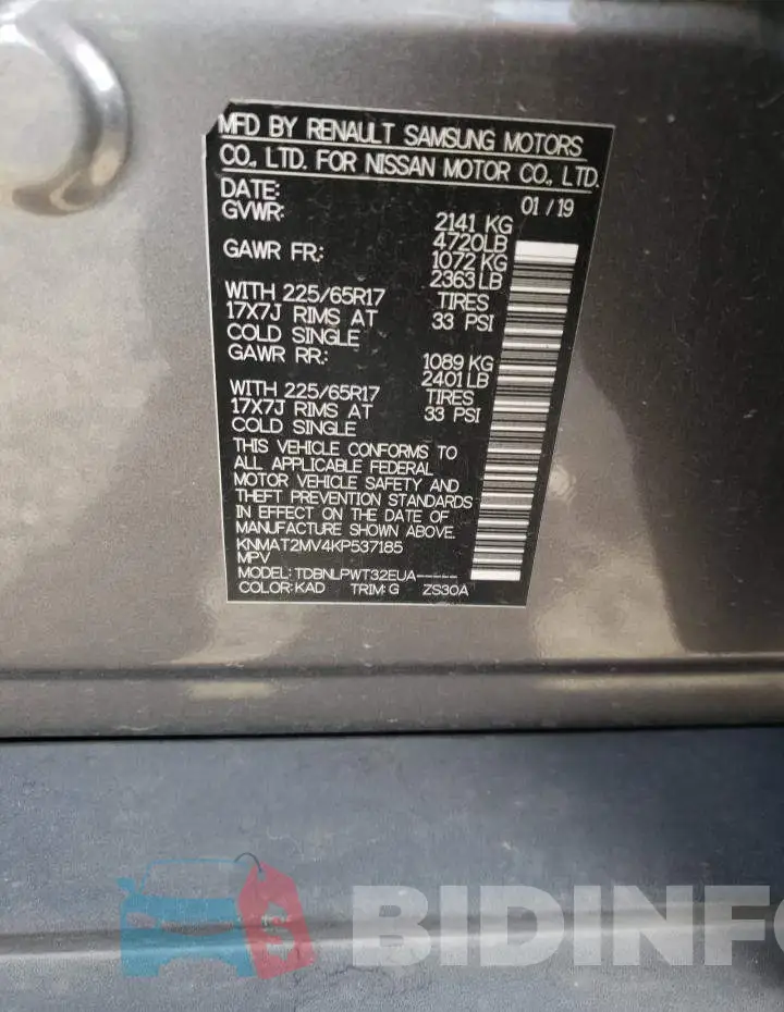 KNMAT2MV4KP537185 Photo# 12