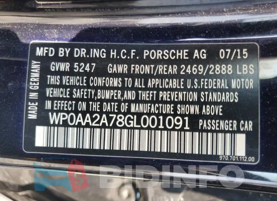 WP0AA2A78GL001091 Photo# 12