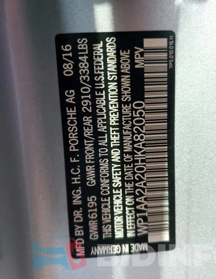 WP1AA2A20HKA82050 Photo# 13