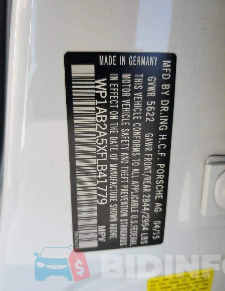 WP1AB2A5XFLB41779 Photo# 13