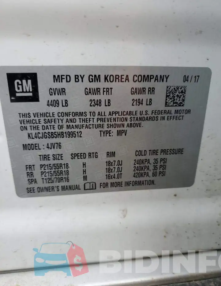 KL4CJGSB5HB199512 Photo# 12