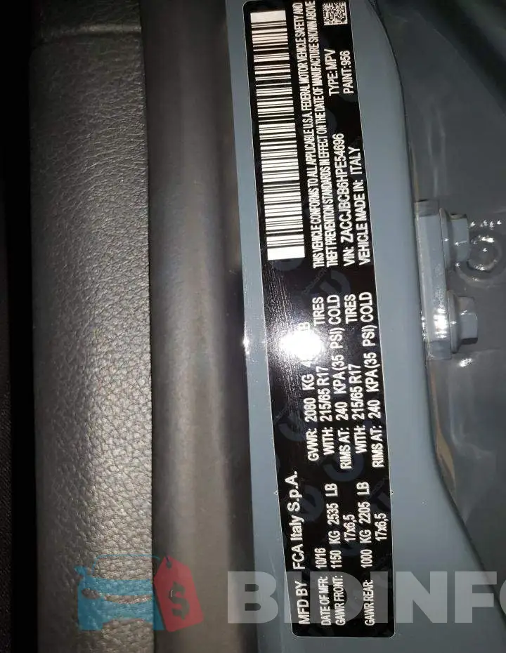 ZACCJBCB6HPE54696 Photo# 12