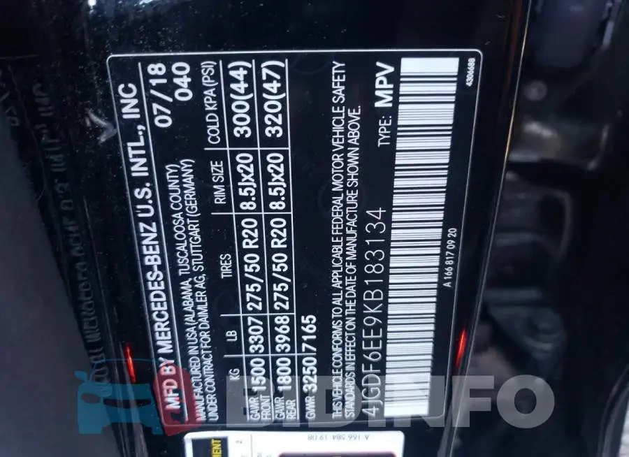 4JGDF6EE9KB183134 Photo# 13