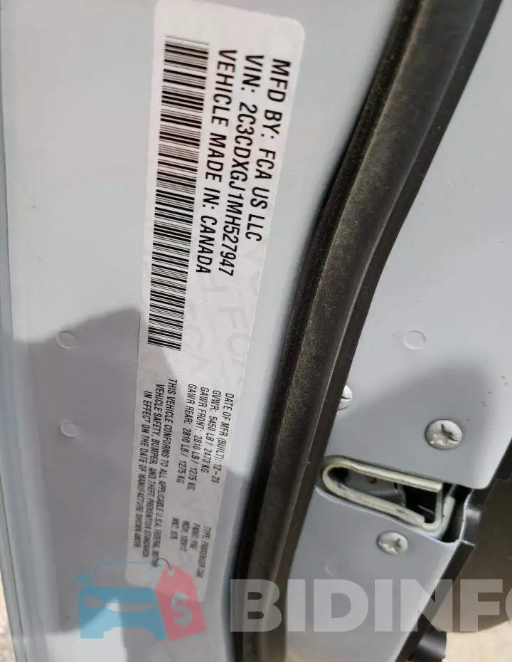 2C3CDXGJ1MH527947 Photo# 12
