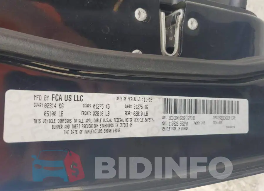 2C3CDXHG8GH127181 Photo# 12