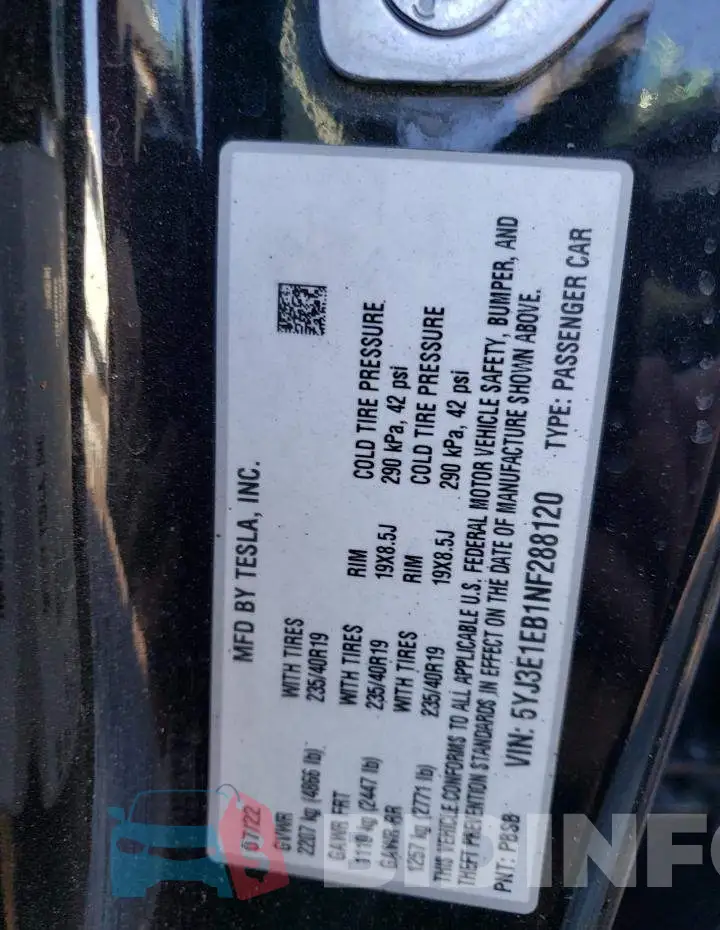 5YJ3E1EB1NF288120 Photo# 12
