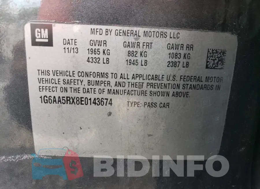 1G6AA5RX8E0143674 Photo# 13