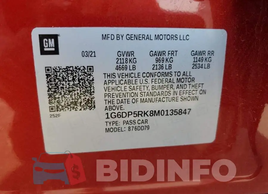1G6DP5RK8M0135847 Photo# 12