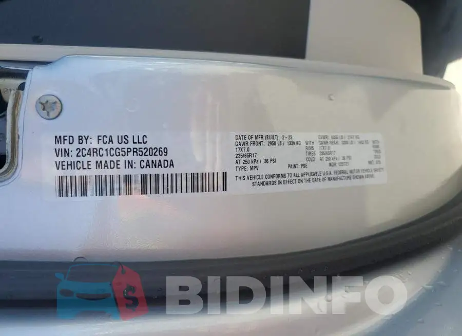 2C4RC1CG5PR520269 Photo# 14