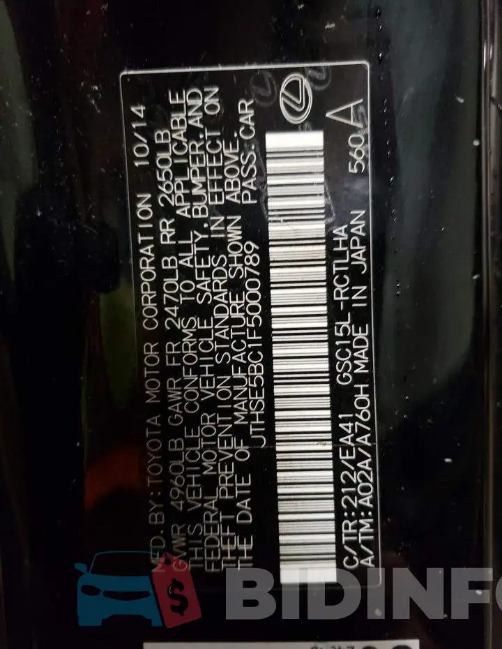 JTHSE5BC1F5000789 Photo# 13