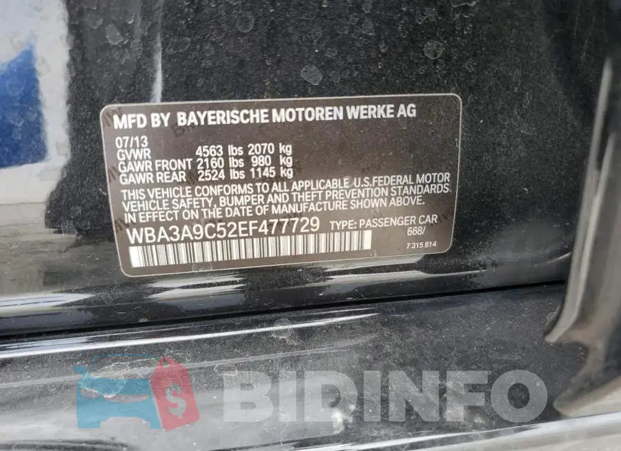 WBA3A9C52EF477729 Photo# 12
