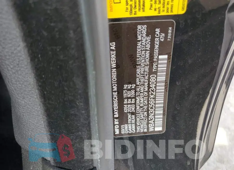 WBA3N3C56FK234080 Photo# 13