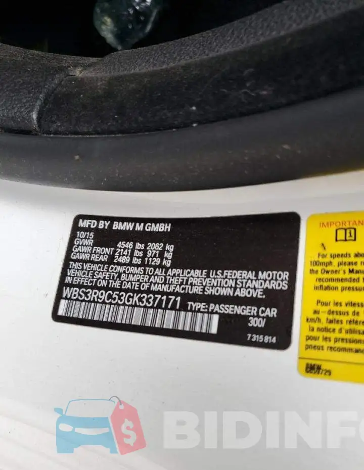 WBS3R9C53GK337171 Photo# 12