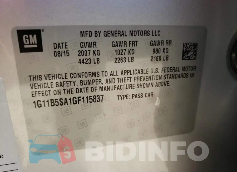 1G11B5SA1GF115837 Photo# 12