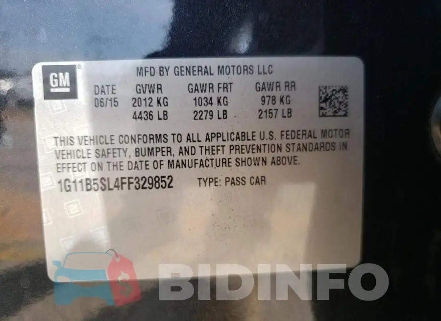 1G11B5SL4FF329852 Photo# 12