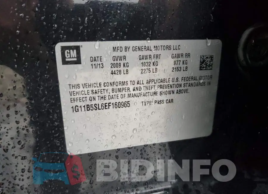 1G11B5SL6EF160965 Photo# 13