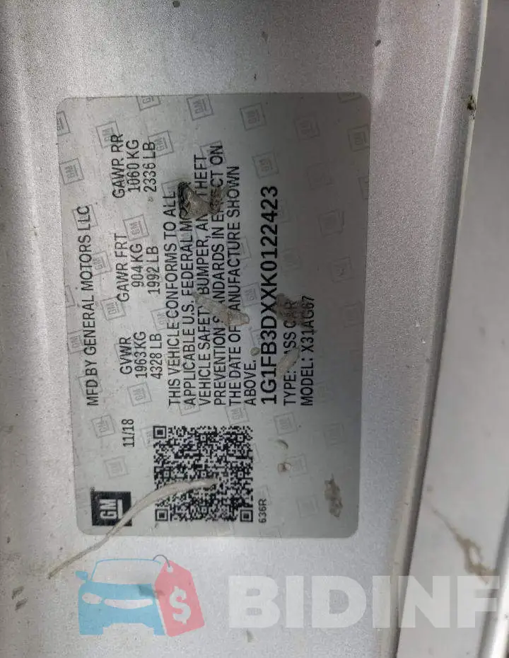 1G1FB3DXXK0122423 Photo# 12
