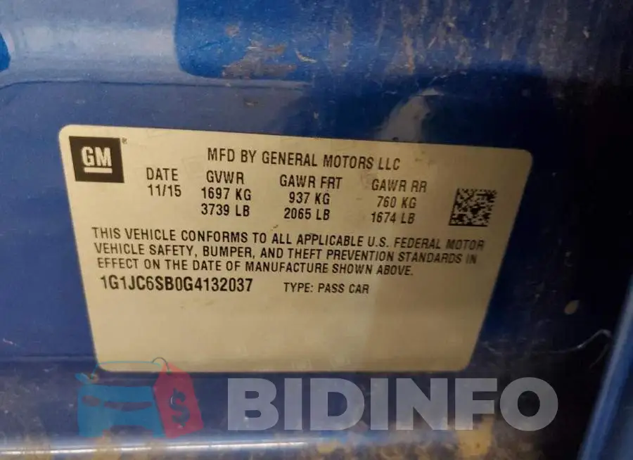 1G1JC6SB0G4132037 Photo# 12