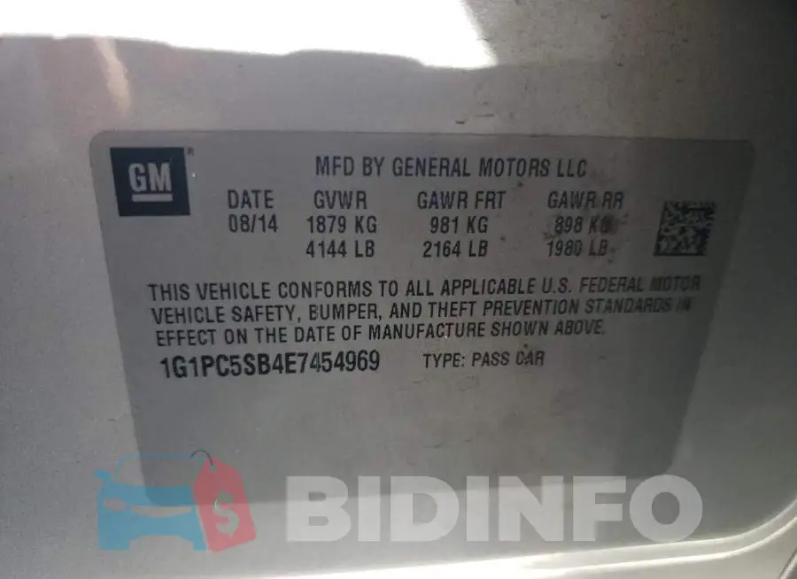 1G1PC5SB4E7454969 Photo# 12