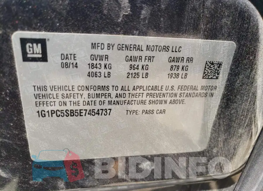 1G1PC5SB5E7454737 Photo# 12