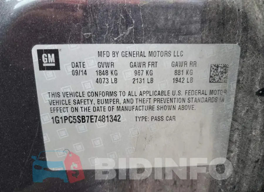 1G1PC5SB7E7481342 Photo# 12