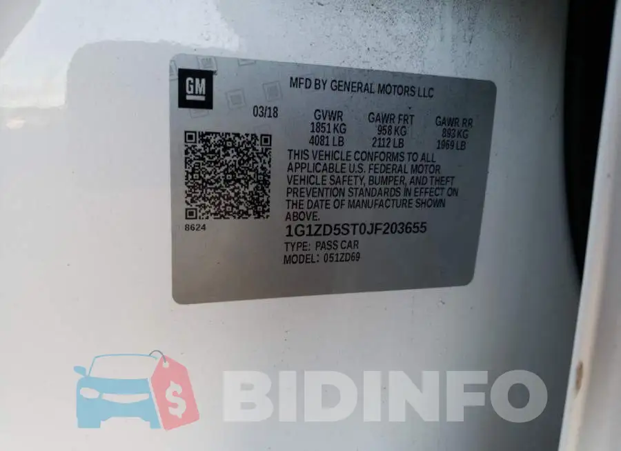 1G1ZD5ST0JF203655 Photo# 13